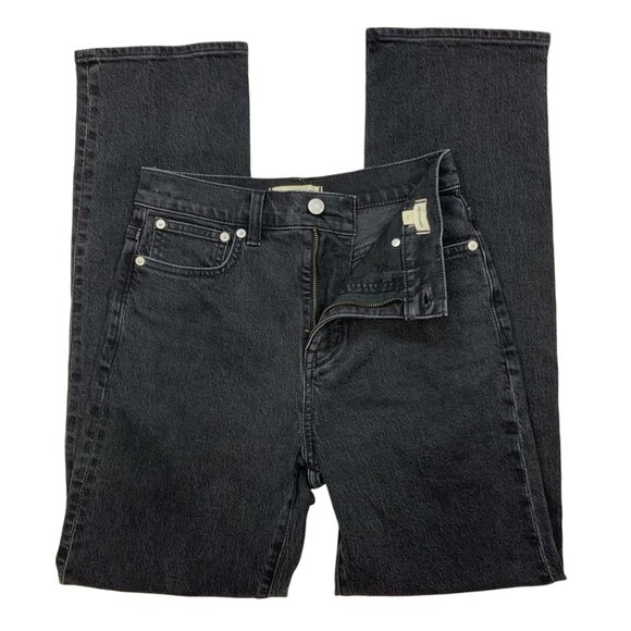 Madewell The 90s Straight Jeans 25 Belmere Wash Charcoal High Rise Zip Fly Retro - Picture 4 of 13